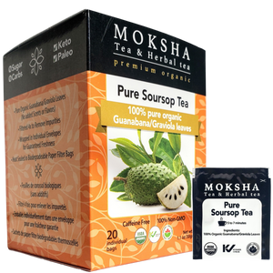 Pure Soursop Tea   20 Enveloped  Organic Tea Bags  made with Real (Guanabana/Graviola) Leaf