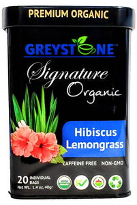 Superfood Tea Tin Hibiscus Lemongrass - Caffeine-Free - Kosher - Non-Gmo- Keto -Paleo
