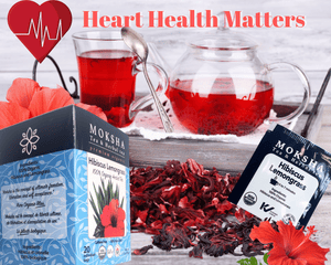 Moksha Ayurveda Organic Hibiscus Lemongrass Tea - 20 Enveloped Tea Bags