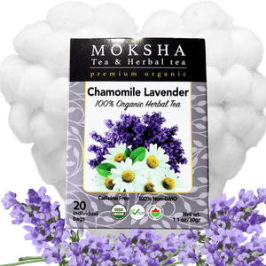 Moksha Ayurveda Organic Chamomile Lavender Tea - 20 Enveloped Tea Bags